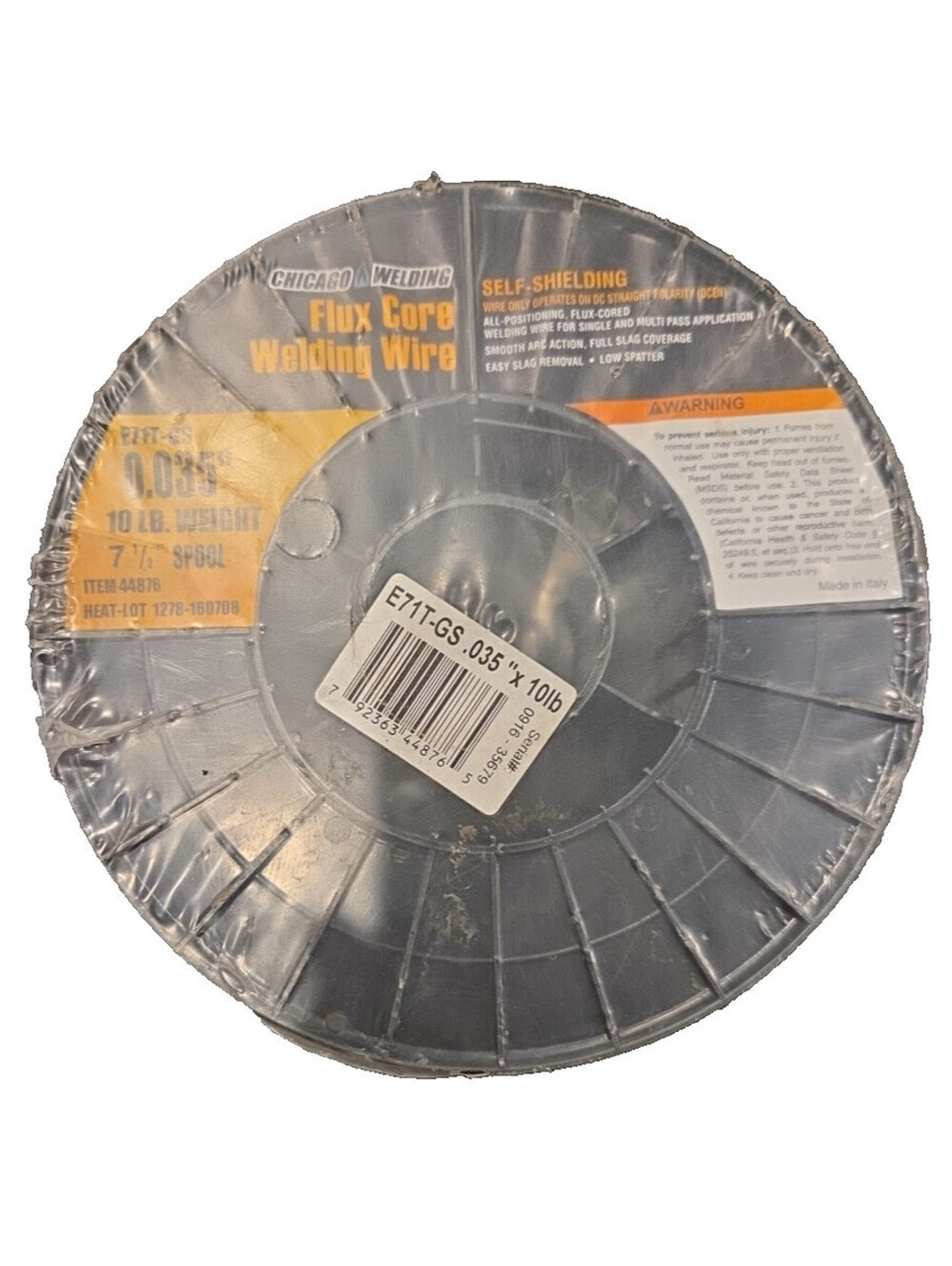 Chicago Welding Flux Core Wire E71T-GS .035 10 lb Spool Self Shielding NEW